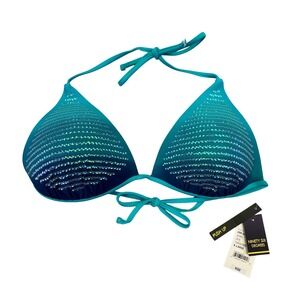 Ninety Six Degrees Swim Suit Women's XL Push Up Top Turquoise Blue Embellished